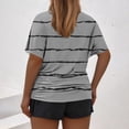 thumbnail image 5 of cfhntfmh Tops for Women Trendy Ruched Causal Print Loose Shirts Plus Size Comfy Round Neck Short Sleeve Tunic Tees, 5 of 6