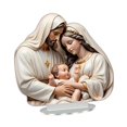 thumbnail image 4 of Figura decorativa de acrílico plana 2D Macarena adorno de mesa navideño con escena de Jesús, 4 of 8