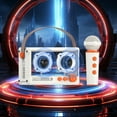 thumbnail image 2 of Qocolhg Haut-Parleur Bluetooth avec Microphone, Machine de Karaoké avec Lumière de Musique Cool, Multiples Modes de Lecture, Longue Autonomie, 1 Micro Sans Fil, Doubles Haut-Parleurs 5 W pour Adultes Enfants Fête d'Anniversaire, Blanc, 2 of 8