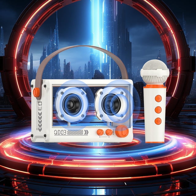Sistema de audio Bluetooth 5.2 Efecto de luz musical genial Altavoz grande Batería de larga duración Múltiples modos de reproducción Sistema de audio Bluetooth inteligente con micrófono Akmoler