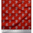 thumbnail image 1 of Soimoi Red Modal Satin Fabric Floral & Paisley Print Fabric by Yard 42 Inch Wide, 1 of 3