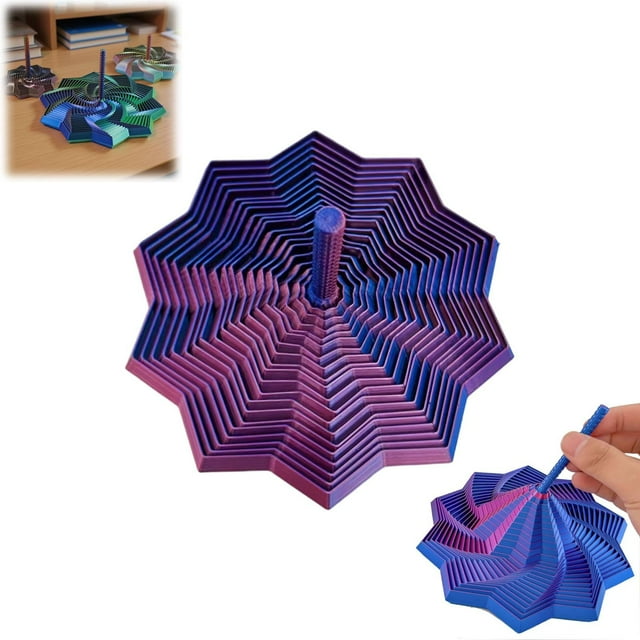 Stress And Release Puzzle Toy Sensory Expansion Star 3D Printed Decagonal Radish Tower With Handle
