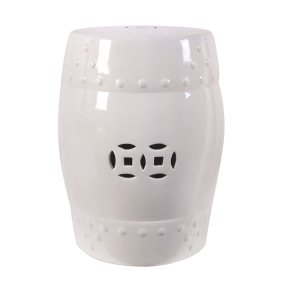 A and B Home A&B Home Zella Garden White Stool