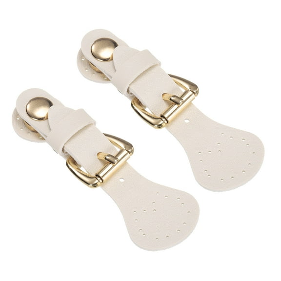2pcs Leather Magnetic Snap Buckle Lock, Sew on Toggle Closure Buckle, Snap Buttons Tab Buckle Fasteners Buttons Replacement for Pouches Jacket DIY Craft Sewing, Cream