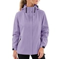 thumbnail image 5 of Windbreaker Jacket for Women Detachable Hooded Windproof and Waterproof Jacket with Pockets Solid Color Hooded Zip Up Casual Lightweight Hiking Travel Jackets, 5 of 6