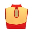 thumbnail image 4 of vastwit Kids Girls Mock Neck Tank Vest Shirts Sleeveless Color Block Letters Printed Cheerleading Uniform Crop Tops Red 8, 4 of 7