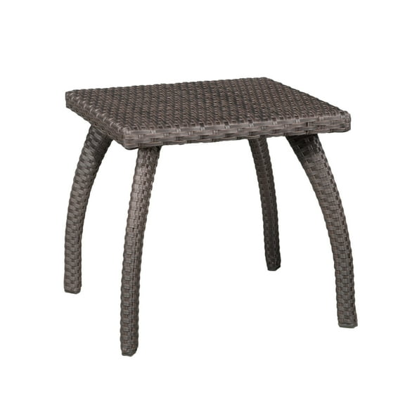 GDF Studio Mandel Outdoor Wicker Accent Table, Brown