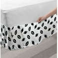 thumbnail image 2 of American Football Bed Skirt, Monochrome Pattern Rugby Balls US Culture Sports Play, Elastic Bedskirt Dust Ruffle Wrap Around for Bedding Decor, 4 Sizes, Black White, by Ambesonne, 2 of 2