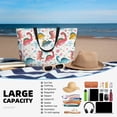 thumbnail image 4 of Large Beach Bags Water-resistant Sandproof - Dinosaur print K Cute Beach Tote Bags for Women with Zipper, 4 of 6