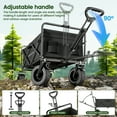 thumbnail image 6 of GVDV Collapsible Folding Wagon, 550LBS Large Heavy Duty Utility Cart with All-Terrain Wheels and Adjustable Handles for Shopping, Camping, Sports, Outdoor, Beach, Black, 6 of 9