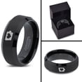 thumbnail image 4 of Tungsten Iowa Hawkeye State Heart Band Ring 8mm Men Women Comfort Fit Black Beveled Edge Brushed Polished, 4 of 4