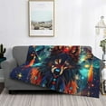 thumbnail image 2 of Goofa Mystic Wolf Dreamcatcher Pattern Fleece Throw Blanket for Couch, Soft Checkered Flannel Blanket for Sofa, Warm Cozy Decorative Blanket Fall Decor Gift-80"x60", 2 of 6