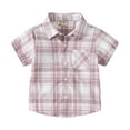 thumbnail image 3 of YTDSCS Kids Baby Shirt for Boys Summer Casual Short Sleeve Button down Dress Shirts, 1-6 Years Printed Plaid Clothing for Boys, 3 of 8