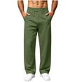 thumbnail image 2 of Ylhdenz Men's Straight Leg Sweatpant Comfy Elastic Waist Sweatpants Fashion Solid Color Open Bottom Sweatpant with Pocket Athletic Casual Workout Sweat Pant S, 2 of 7