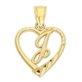 thumbnail image 1 of 10k Initial Heart Pendant Necklace, with 18" Rolo Chain, Letter J, Personalized Gifts for Her, 1 of 5