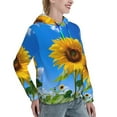 thumbnail image 6 of Uemuo Blue Sky Sunflower Pattern Women's Hoodie with Eye-catching Drawstrings- Casual Pullover Hoodie with Kangaroo Pocket, Stylish Hooded Sweatshirt-XX-Large, 6 of 7