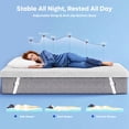 thumbnail image 6 of 3 Inch Queen Bamboo Charcoal Mattress Topper | Bestier Firm Cooling Gel Memory Foam Bed Pad for Pain Relief, CertiPUR-US Certified, Removable Cover, 6 of 11