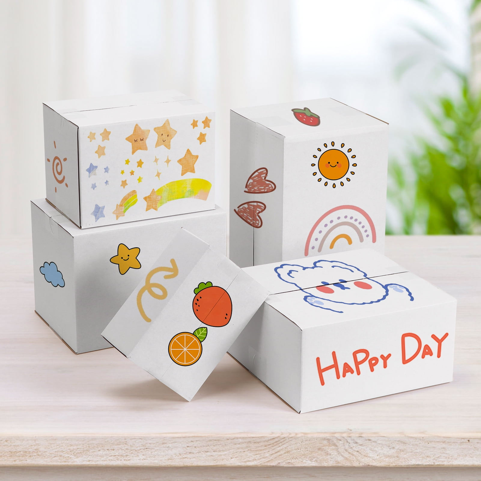 6x4x3 Shipping Boxes Set of 40, White Corrugated Cardboard Box for Small Business