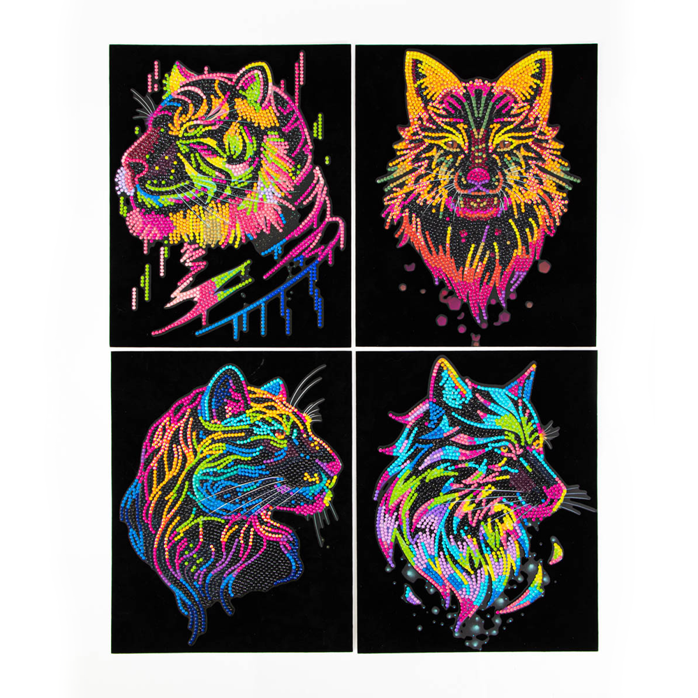 Diamond Dotz Neon Flock Wild Diamond Painting Kits for Adults - Colorful Diamond Art Kits a Relaxing Creative Craft Kit with Dotz Gems 10x8