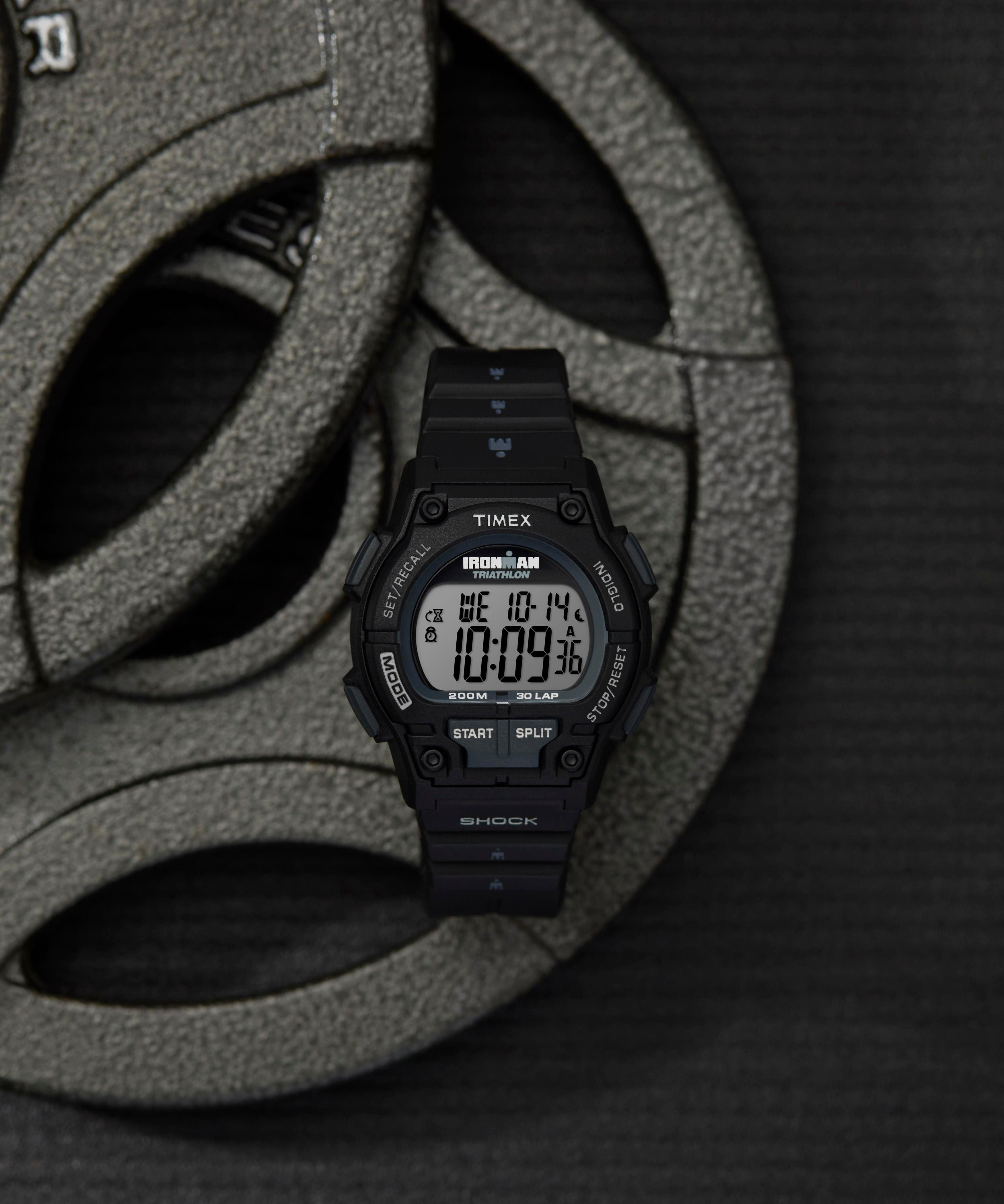 TIMEX Men's IRONMAN Endure 30 Shock Black 42mm Sport Watch, Resin Strap
