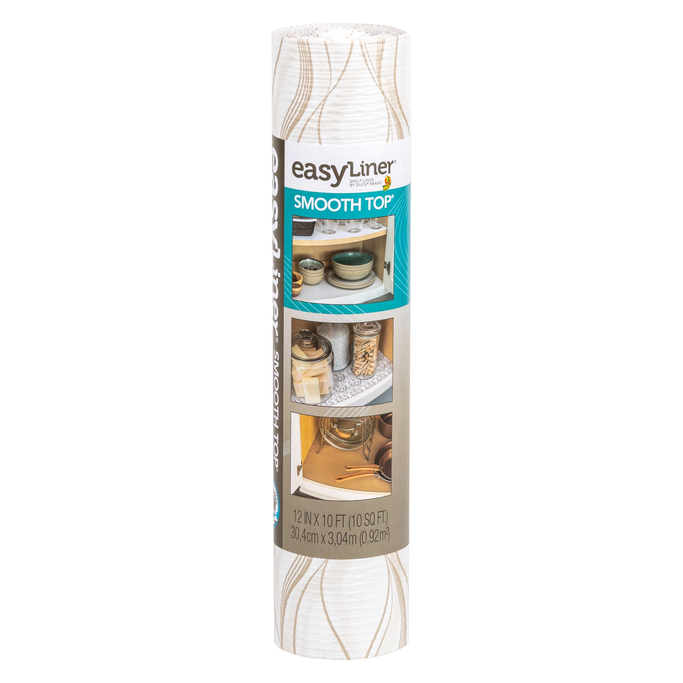 (2 pack) Smooth Top EasyLiner Shelf Liner, Taupe Svelte 12" x 10'  1 Rolls