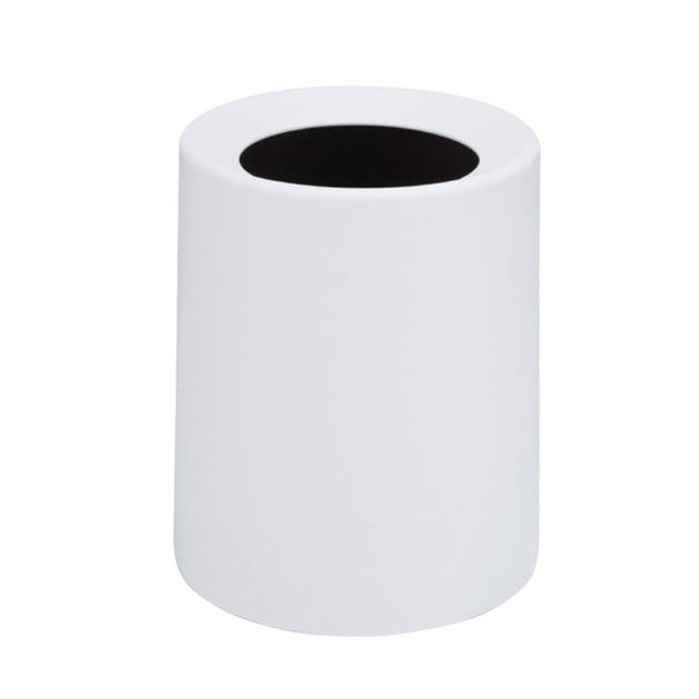 MasteelfCA Household Trash Can Bin Waste Bin Frosted Open Trash Can Plain Colour for Bedroom Living Room (8L White)