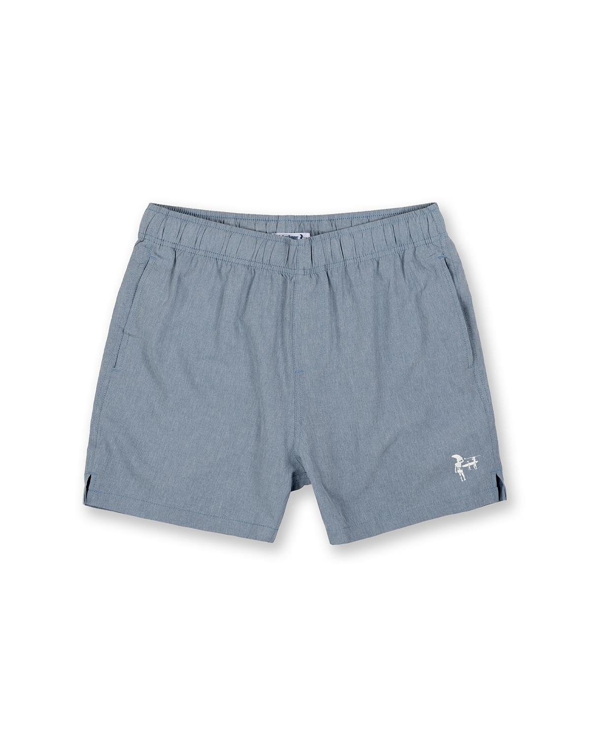 Mens Solid Walk Shorts Quick Dry 4 Ways Stretch 17 inch Outseam, Denim