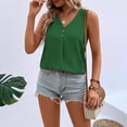 thumbnail image 3 of Tank Tops For Women Green Womens Tops Fashion Sleeveless V Neck Sleeveless Tank Vest Summer Tee Womens Tank Tops, 3 of 4