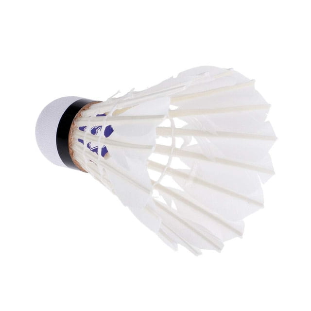 Prav Badminton Feather Shuttlecocks With Great Durability | White , Pack Of 12 , For Practice & Training