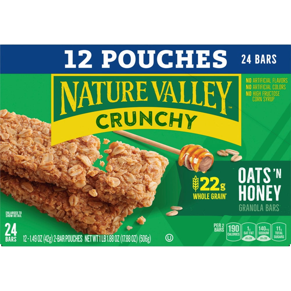 Nature Valley Sweet & Salty Nut Oats & Honey Crunchy Granola bars 12 ct / 1.49 oz - 5 Pack