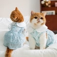 thumbnail image 4 of Vestido de noche con cordones para perros - Vestido estampado de poliéster, transpirable para perros/gatos pequeños, moda para toda la temporada, 4 of 7