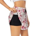 thumbnail image 2 of Disketp Rose Flowers Print Women's Shorts Workout Shorts for Athletic Gym Running Shorts with Phone Pockets XX-Large, 2 of 8