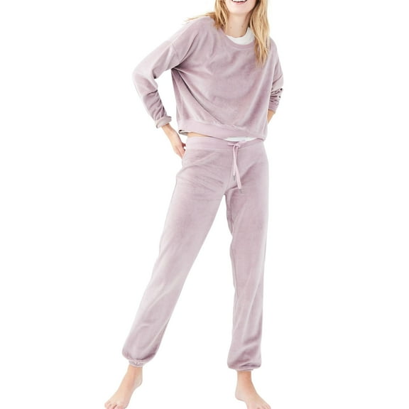 Aeropostale Womens Velour Sweatshirt, Purple, Juniors, X-Large