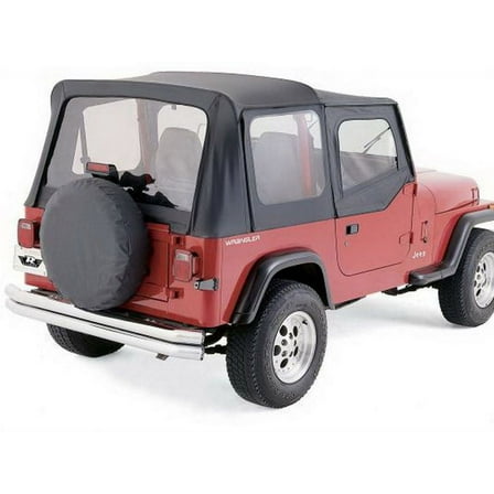 Rampage by RealTruck Universal Medium Spare Tire Cover | Compatible with 27-29 Inch Tire, Black Denim | 772915