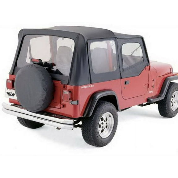 Rampage by RealTruck Universal Medium Spare Tire Cover | Compatible with 27-29 Inch Tire, Black Denim | 772915