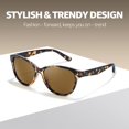thumbnail image 5 of Retro Cat Eye Sunglasses for Women, Tortoise & Floral Print Frame, Face-Flattering Curved Silhouette for Daily Street Wear, 5 of 10