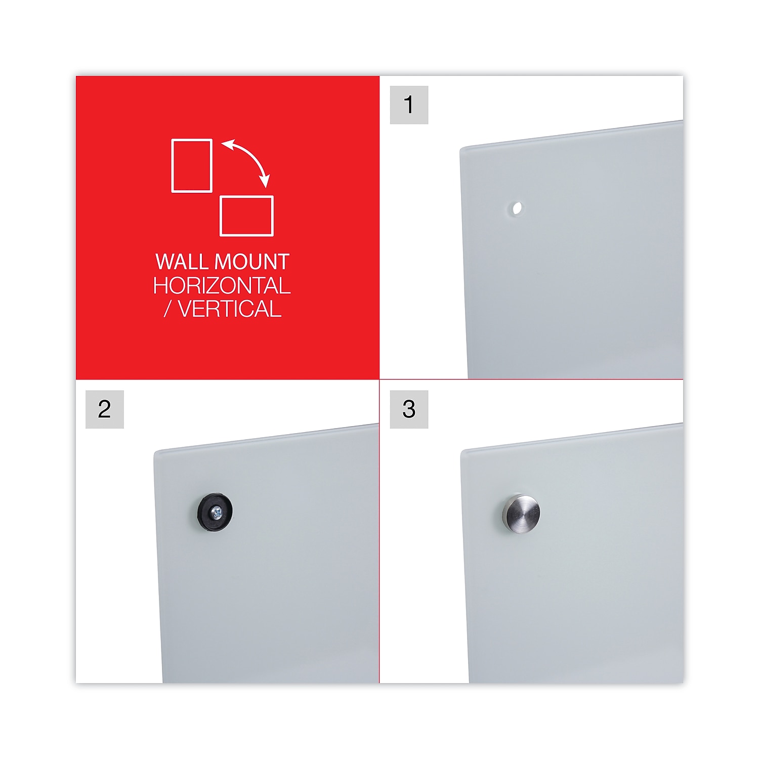 Universal UNV43232 36 in. x 24 in. Frameless Glass Marker Board - White