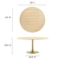 thumbnail image 6 of Modway Lippa 60" Round Modern Wood/Metal Dining Table in Natural/Gold, 6 of 8