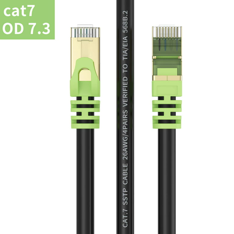 LDKCOK Cat 7 Internet Cable 65ft, Cat7 Outdoor Ethernet Cable 65 ft, 26AWG  Heavy-Duty Cat7 Networking Cord Patch Cable RJ45 Transmission Speed