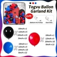 thumbnail image 2 of Juego de guirnaldas con forma de arco con forma de globo, Togvu, rojo, azul y negro, 101 unidades, 2 of 9