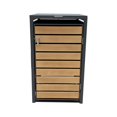 thumbnail image 2 of Backyard Lifestyles - Single Refuse Shed - Large - Dark Grey with Wood Look Doors (33"x39"x49"), 2 of 6