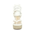 thumbnail image 6 of BLISSFUL STEP Women's Sandals Strappy Platform Slingback Flip Flops Wedge Sandals White 8.5, 6 of 6