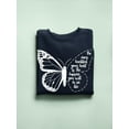 thumbnail image 3 of Happy Quote Butterfly Sweatshirt Women -Smartprints Designs, Female x-Large, 3 of 4