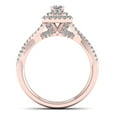 thumbnail image 3 of 1/2ct TDW Princess Cut Diamond 10K Rose Gold Twist Shank Engagement Ring, 3 of 4