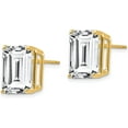 thumbnail image 2 of 14k Yellow Gold 12x10.2mm Emerald Cut Cubic Zirconia Earrings - 12mm, 2 of 6
