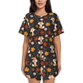 thumbnail image 1 of Balery Autumn Fox Conjunto de Pijama para Mujer con Estampado, Dos Piezas de Manga Corta y Shorts, Ropa de Dormir Suave con Cuello Redondo y Bolsillos-Large, 1 of 6