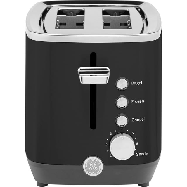 Tostadora GE de 2 rebanadas, acero inoxidable negro, 7 niveles de tostado, 850 W