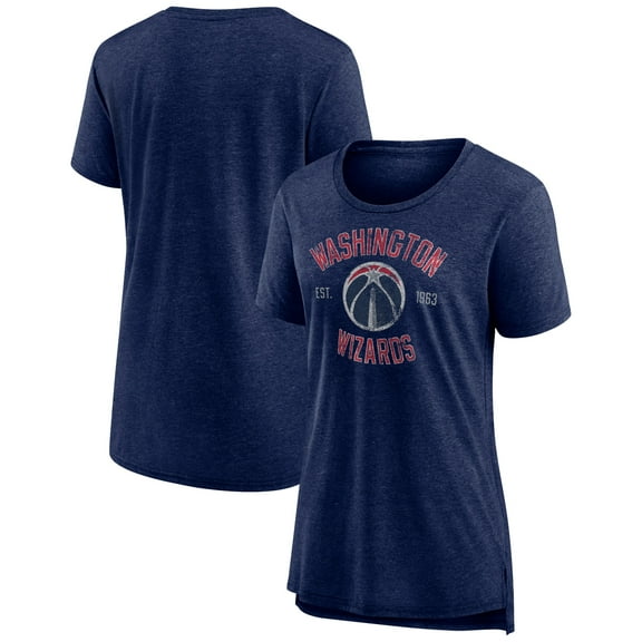 Women's Heather Navy Washington Wizards Heritage Tri-Blend T-Shirt