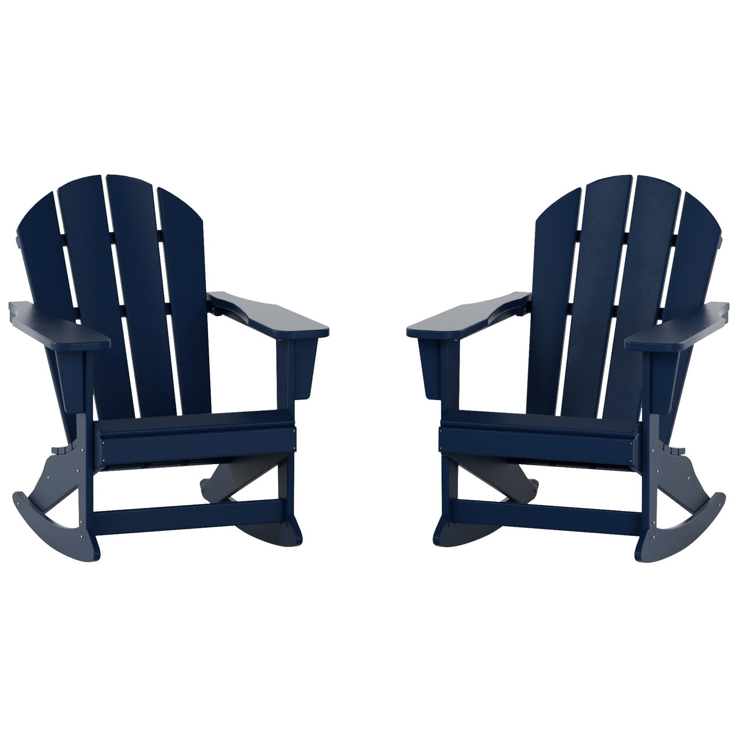 Polytrends  Laguna Hdpe All Weather Outdoor Patio Rocking Chair (Set of 2) Navy Blue