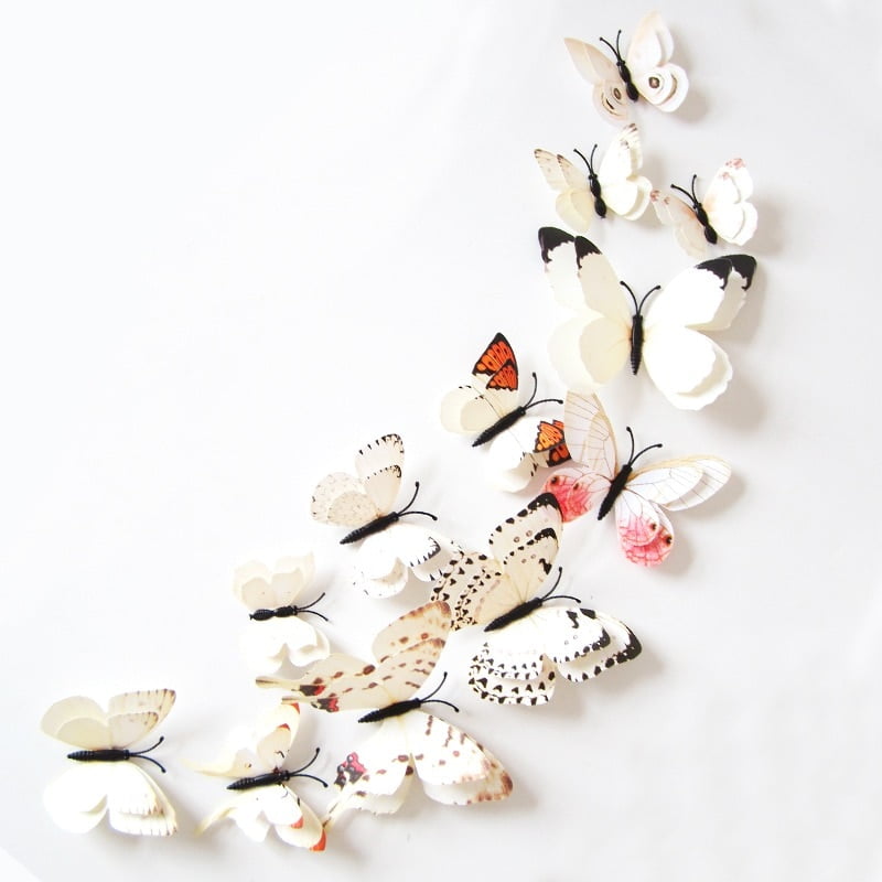 48Pcs Butterfly Decorations DIY Creatiees 3D Wall Decals Metallic Art Sticker 48Pcs Butterfly Decorations DIY Creatiees 3D Wall Decals Metallic Art Sticker